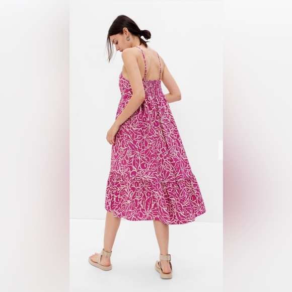 GAP maxi dress pink and white with pockets - Picture 6 of 6